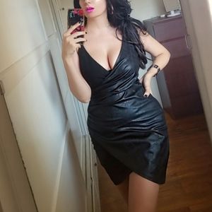 Faux leather dress